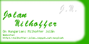 jolan milhoffer business card